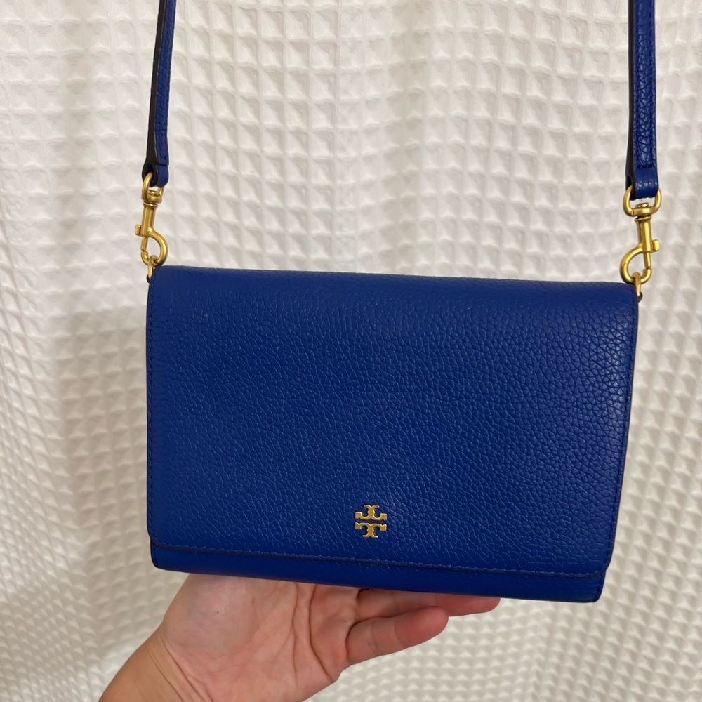 Tory Burch Cobalt Blue Large Wallet Crossbody